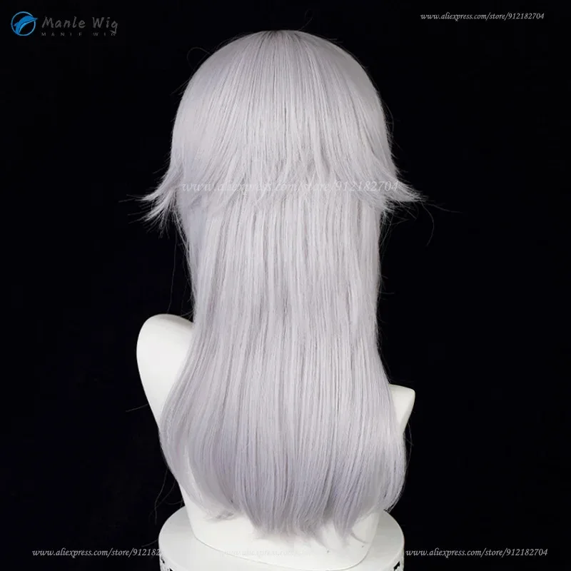 Anime Final Fantasy XIV FF14 Themis Cosplay Wig Long Silver Gray Heat Resistant Synthetic Hair Halloween Party Wigs + Wig Cap