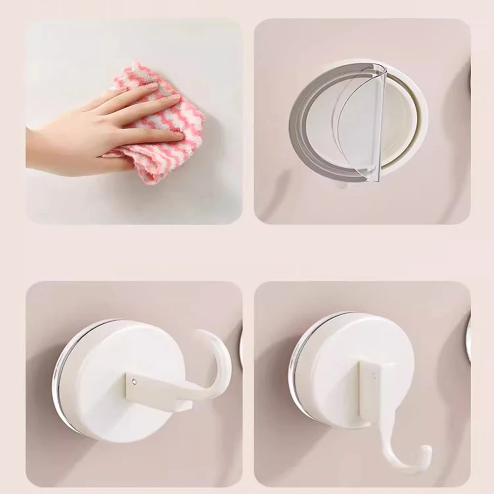 Suction cup hook no trace drill-free vacuum strong load-bearing adhesive hook behind kitchen door bathroom wall adhesive