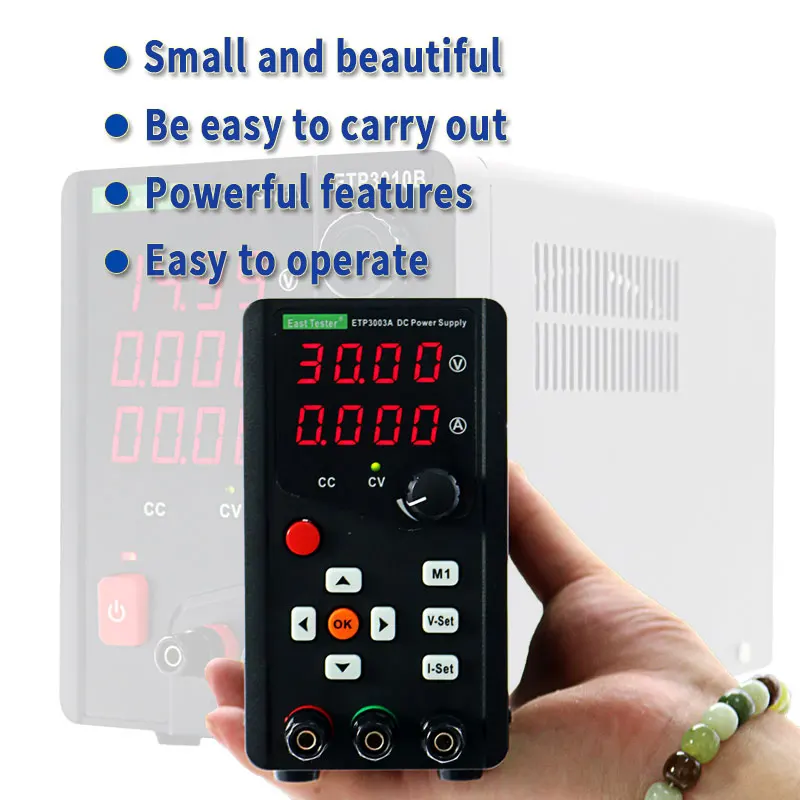 Mais recente fonte de alimentação dc ept1503a 15v 3a/45w pode exibir ajuste de codificador de controle remoto ajustável de corrente de tensão