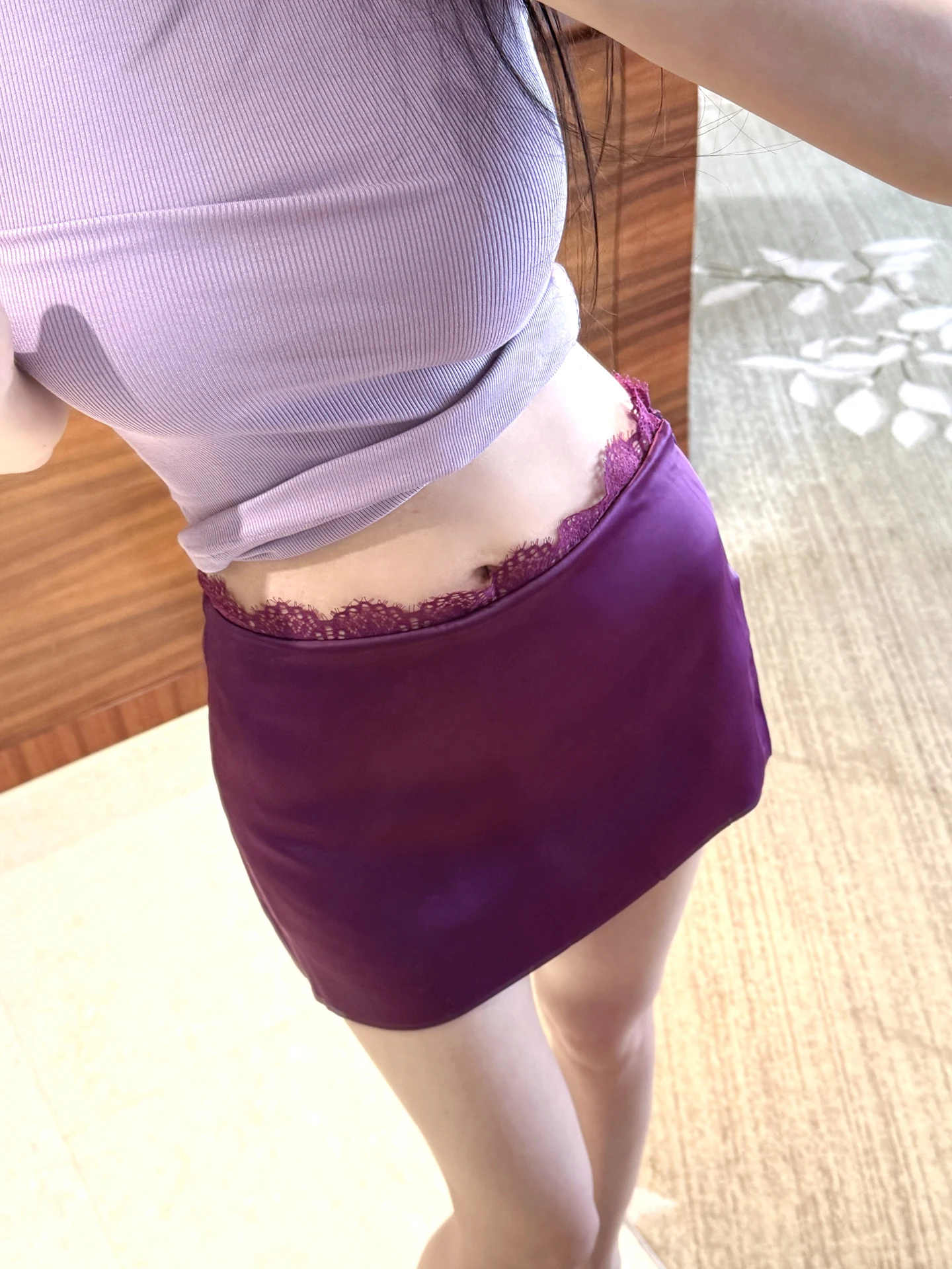 

Атласные юбка-брюки Matou с кружевом, сексуальные, облегающие, с эффектом удлинения ног, средней посадки, для молодых женщин 25-29 лет