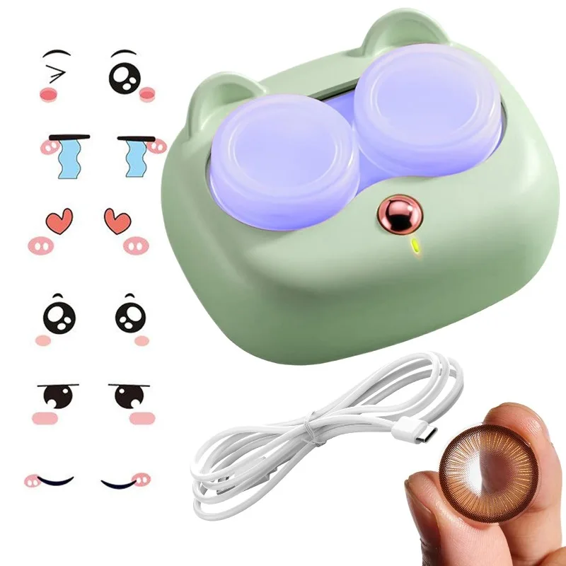 Contact Lenses Cleaner Ultrasonic With Removable Box Remove Tear Protein Cleaning Machine Portable Contact Lenses Case