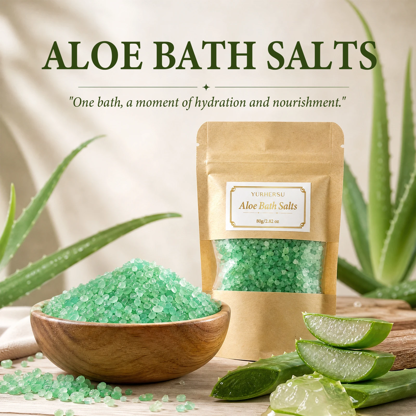 Color Bath Salts-Aloe，Enhance the Bathing Experience，Home Spa，Suitable for Halloween Gifts, Souvenirs, Birthday Gifts, Housewarm