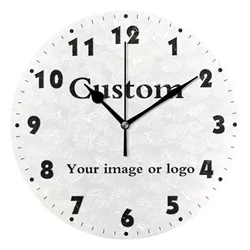 Custom Your Own Round Wall Clock Quiet Battery Operated Wall Watch Silent Non Ticking High Quality Tailor-Made Home Decor Clock