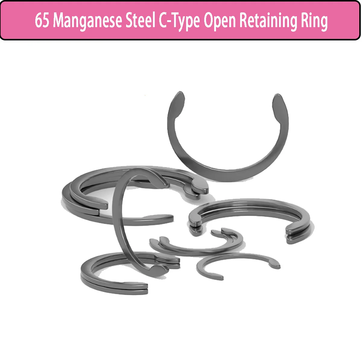 65 Manganese Steel C-Type Open Retaining Ring - Snap Ring Clamping Half-Round Circlip
