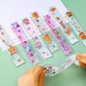 Règle droite en plastique de 15cm, 1 pièce, mignon, kawaii, dessin animé, cadeau, bureau, école, chaton