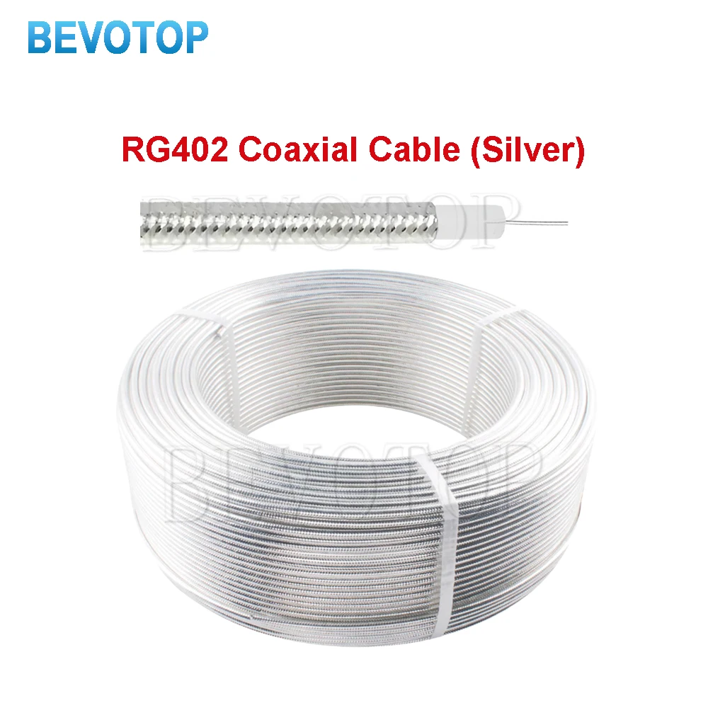 Silver RG402 Coaxial Cable Connector Semi-rigid Flexible RG-402 Coax Pigtail with Jacket RF Pigtail Jumper 0.5M 1M 5M 10M or Cu
