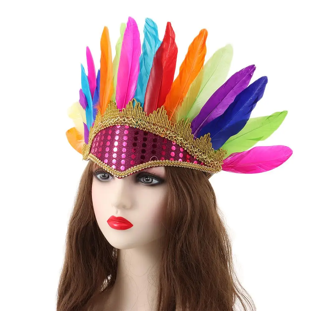 غطاء رأس جديد من الريش، أغطية رأس ملونة مثبتة على الرأس، أغطية رأس ملونة قابلة للتعديل لحفلات الملابس الفاخرة
