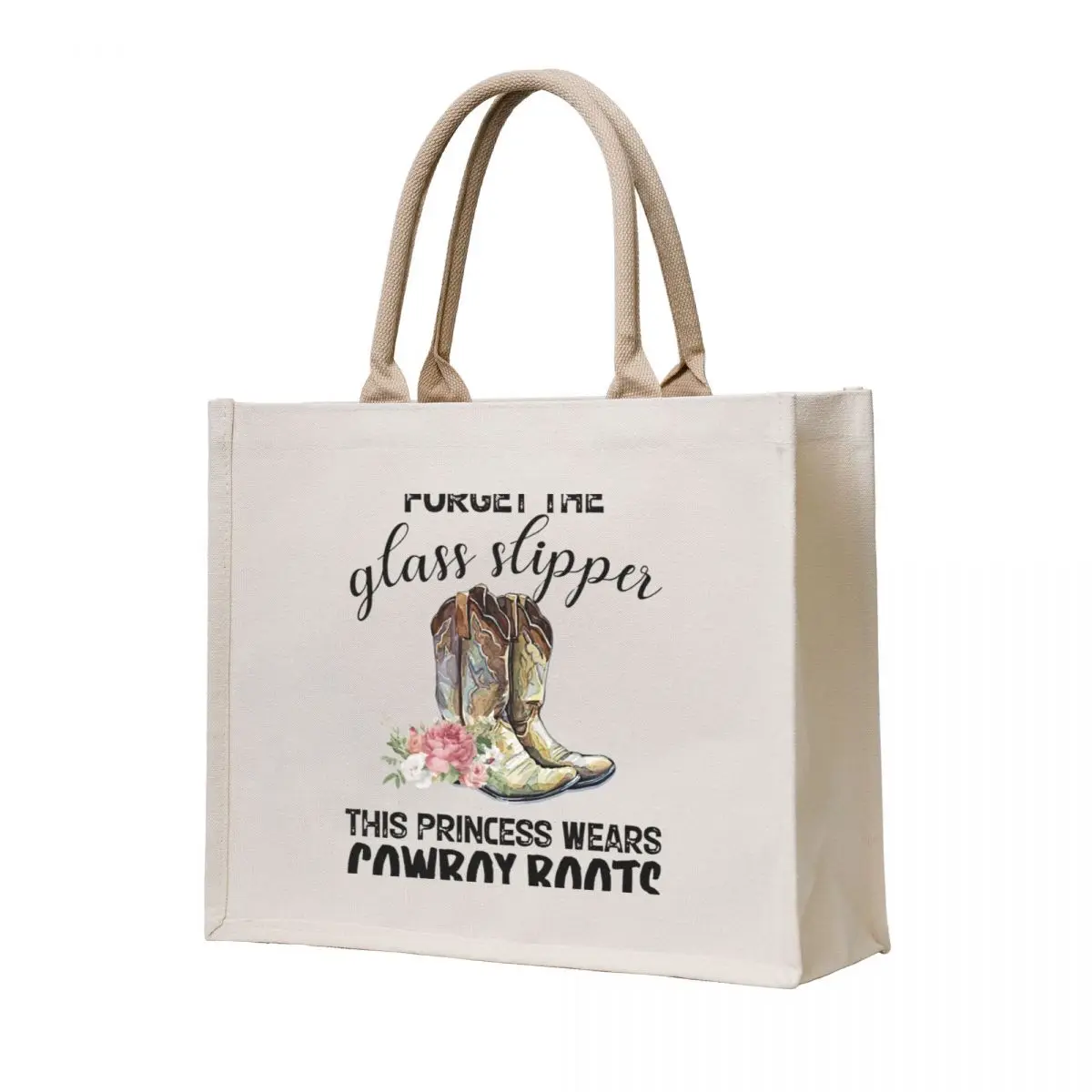 

Forget the glass slipper This princess wears cowboy boots Tote Bag woman shopping bag bag for beach shopper bags for women