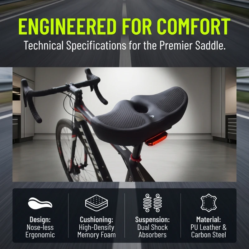 AliExpress NONE Extra Padding Noseless Bike Saddle Wide Comfortable Bicycle Seat Cushion for Men Women Peloton Stationary Bikes