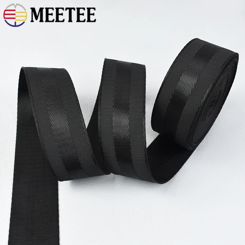 

5M 25/32/38mm Nylon Webbing Tape 1.2mm Thick Black Polyester Seat Belt Sling Backpack Ribbon Strap Sewing Bias Binding Trimmings