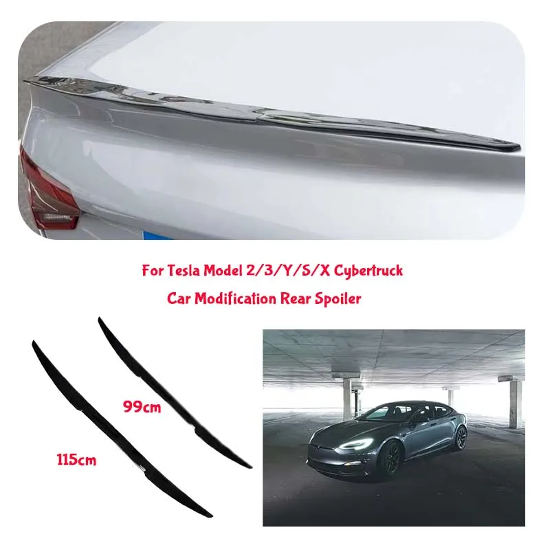 For Tesla Model 2/3/Y/S/X Cybertruck PVC Material Car Special Tail Wing Punch-Free Integrated Paste Auto Spoiler car wing