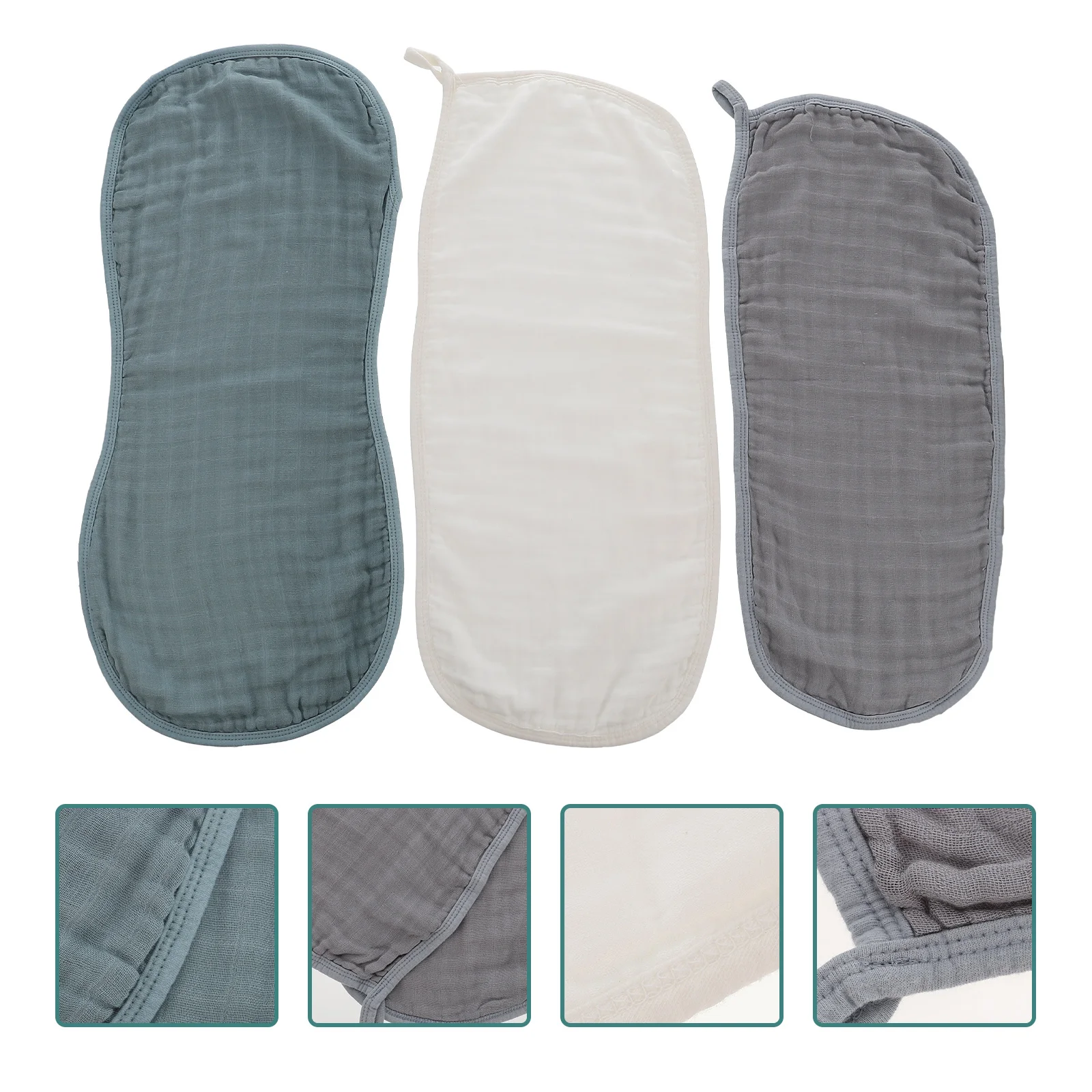 

3Pcs Baby Burp Cloths Superior Stitch Newborn Burping Rags Highly Absorbent Gentle Fabric Baby Washcloths for Infant Toddler