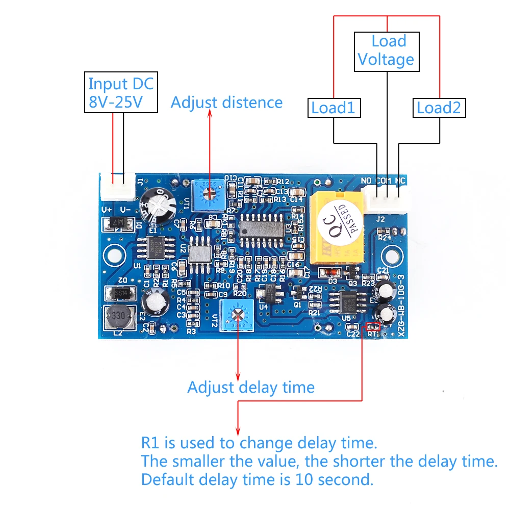 DC8-25V 10GHZ Microwave Radar Induction Switch Module 5mm Tilt Switch One-way Sensor Switch