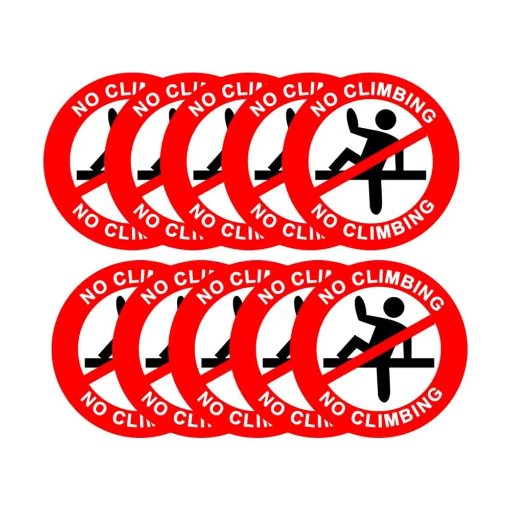 

No Climbing On Fence Stickers Labels, 5 Inch Do Not Climb Sign for Business,Supermarket,10Pcs