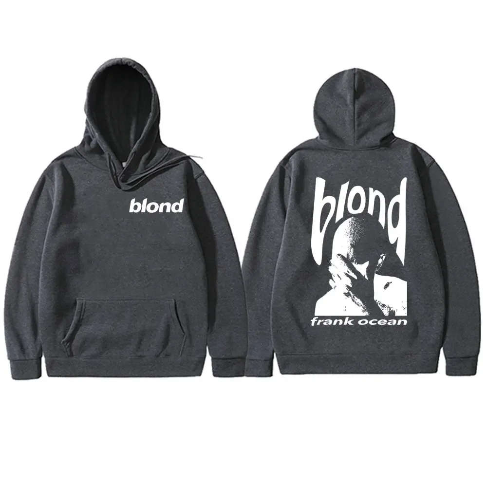 Frank Hip Hop Hoodie kebesaran, Sweatshirt Vintage laut mode pirang pria penyanyi musik populer R & B Hoodie pria Pullover kasual