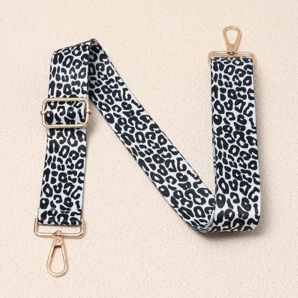 New 3.8cm Width Crossbody Strap Polyester Durable Leopard Print Strap Adjustable 70-120cm Bag Straps Bag Accessories