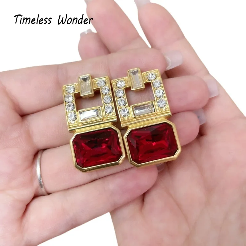 

Timeless Wonder Fancy Zircon Geo Stud Earrings for Women Designer Jewelry Runway Goth Luxury Rare Gift Top Sweet 5152