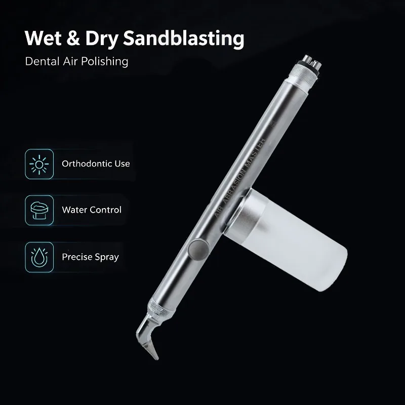 Dental Wet Dry Sandblasting Gun Alumina Sandblaster Oral Sandblasting Tool for Orthodontic Bracket Cleaning Dental Equipment