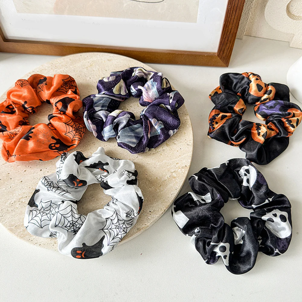 

Pumpkin Bat Pattern Hair Rope Halloween Series Hair Accessories High Elastic Hair Rubber Bands Fashion Festival Headwear