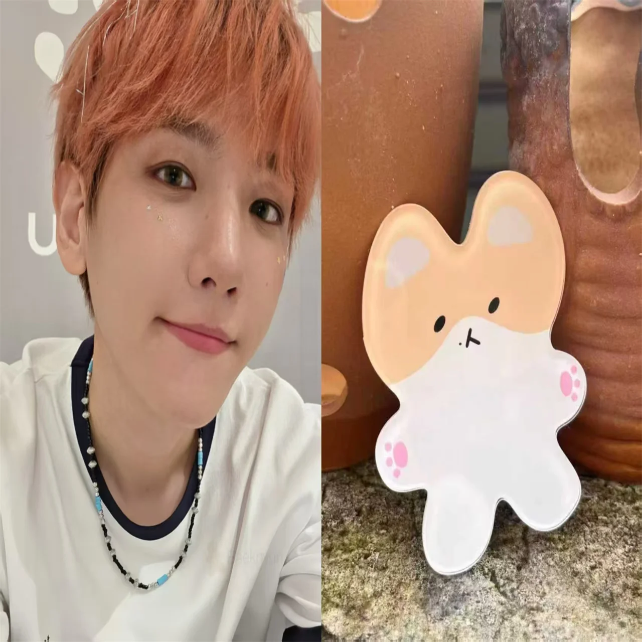 Kpop Idol EXO Baekhyun periférico oficial dibujos animados alta definición doble cara Mezzanine soporte para teléfono colección de regalos para seguidores VIP