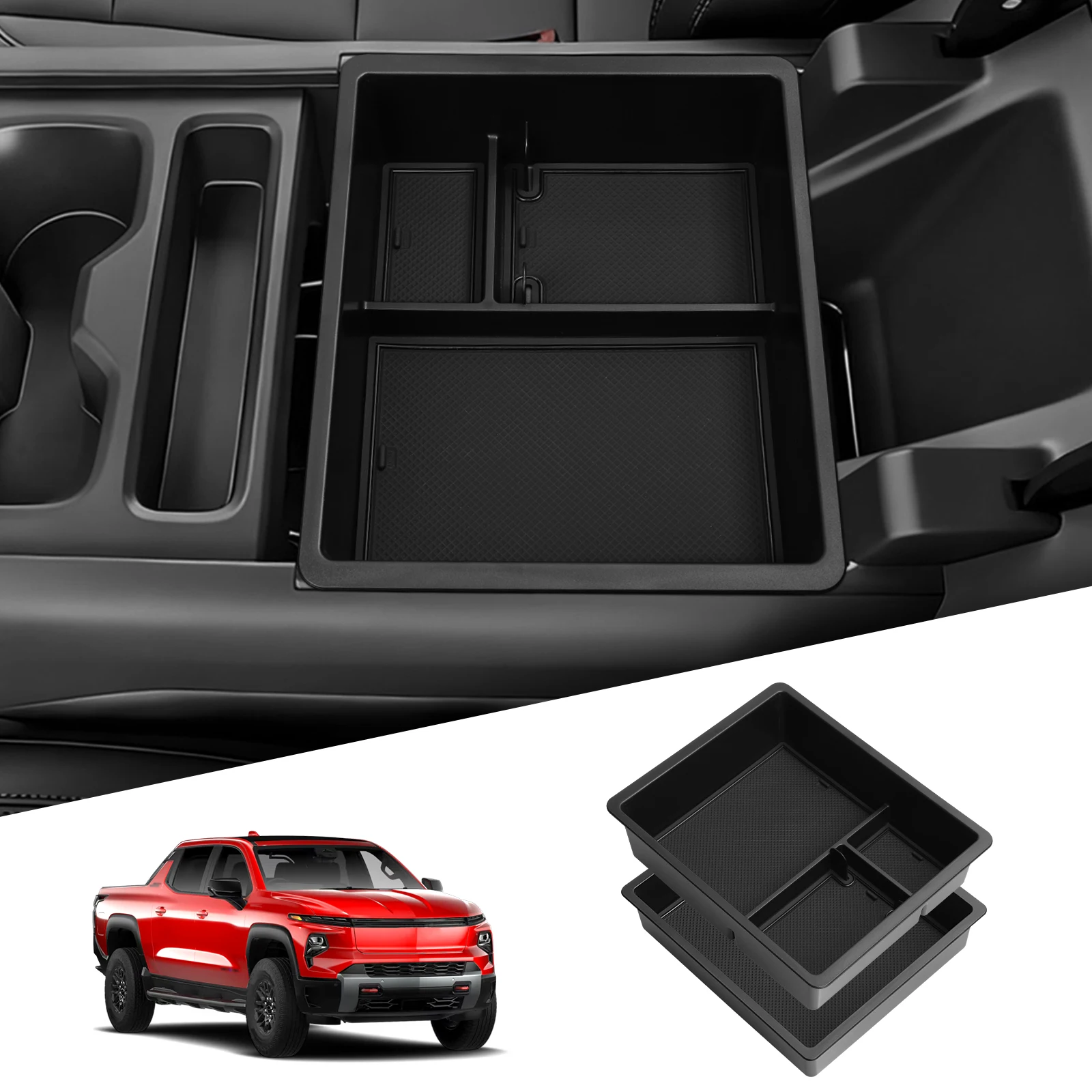 

LUCKEASY для Chevy Silverado EV GMC Sierra EV 2024 2025, американская версия, автомобильная центральная консоль, подлокотник, ящик для хранения, аксессуары для интерьера