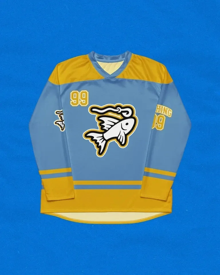 

2025 autumn men's ice hockey suit V-neck oversized American casual top outdoor sports quick drying jersey long sleeved T-shirt