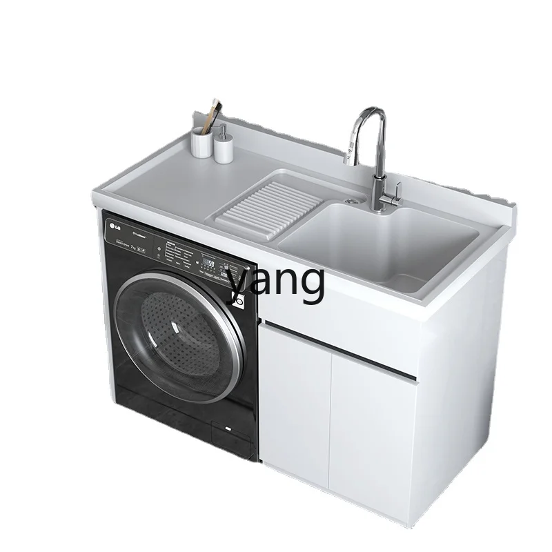 

L'm'm Balcony Washing Machine All-in-One Cabinet Combination Drum Laundry Tub Pool Table with Washboard