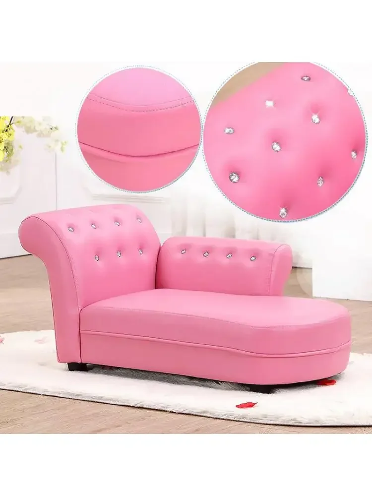 High Quality Children Sofa Chaise Longue Chair Kindergarten Environmentally Cloth+ Sponge Recliner Pink White Kid Gift