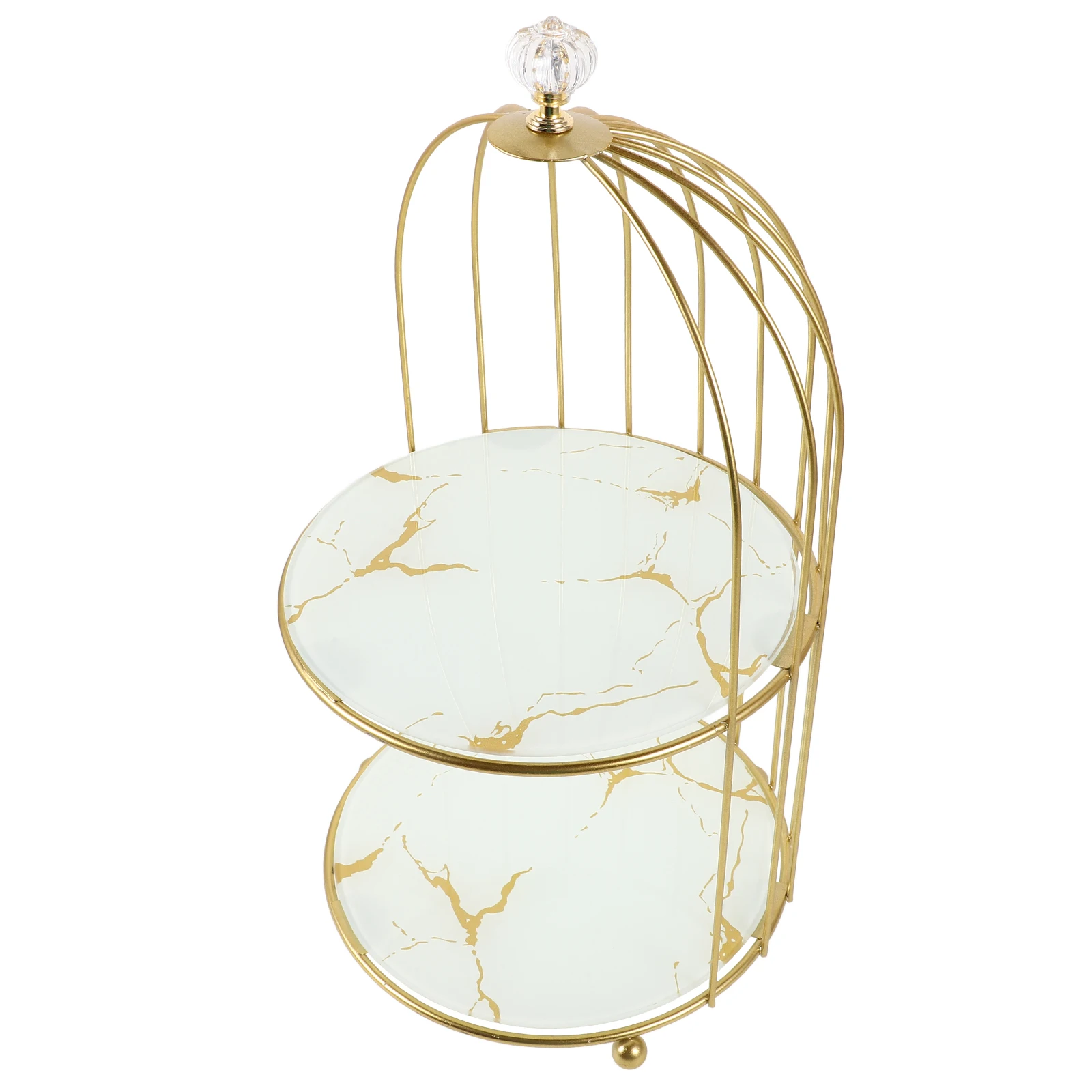 

Metal Gold Birdcage Cake Stand Dessert Display for Wedding Party Birthday Baby Shower Afternoon Tea Buffet Skincare Organizer
