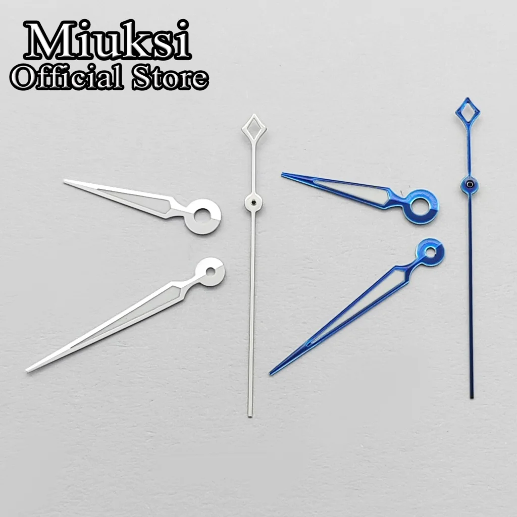 Miuksi VH31 Uhrzeiger Silber/Blau passend für VH31 Uhrwerk grün leuchtendes Uhrenzubehörteil – Detail 2