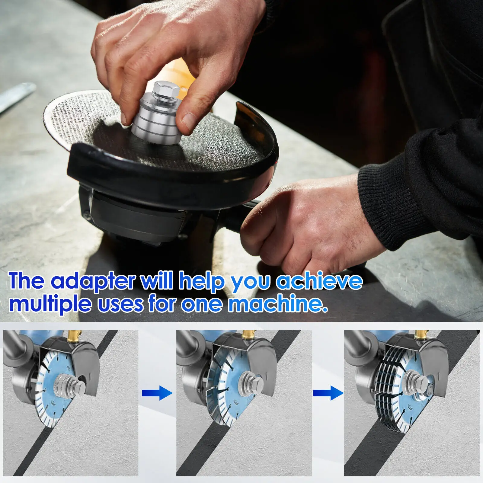 Imagem -04 - Angle Grinder para Grooving Machine Adapter Metal M10 M14 Cabeça de Conversão Máquina de Entalho Rebarbadora Parede Grooving Pcs