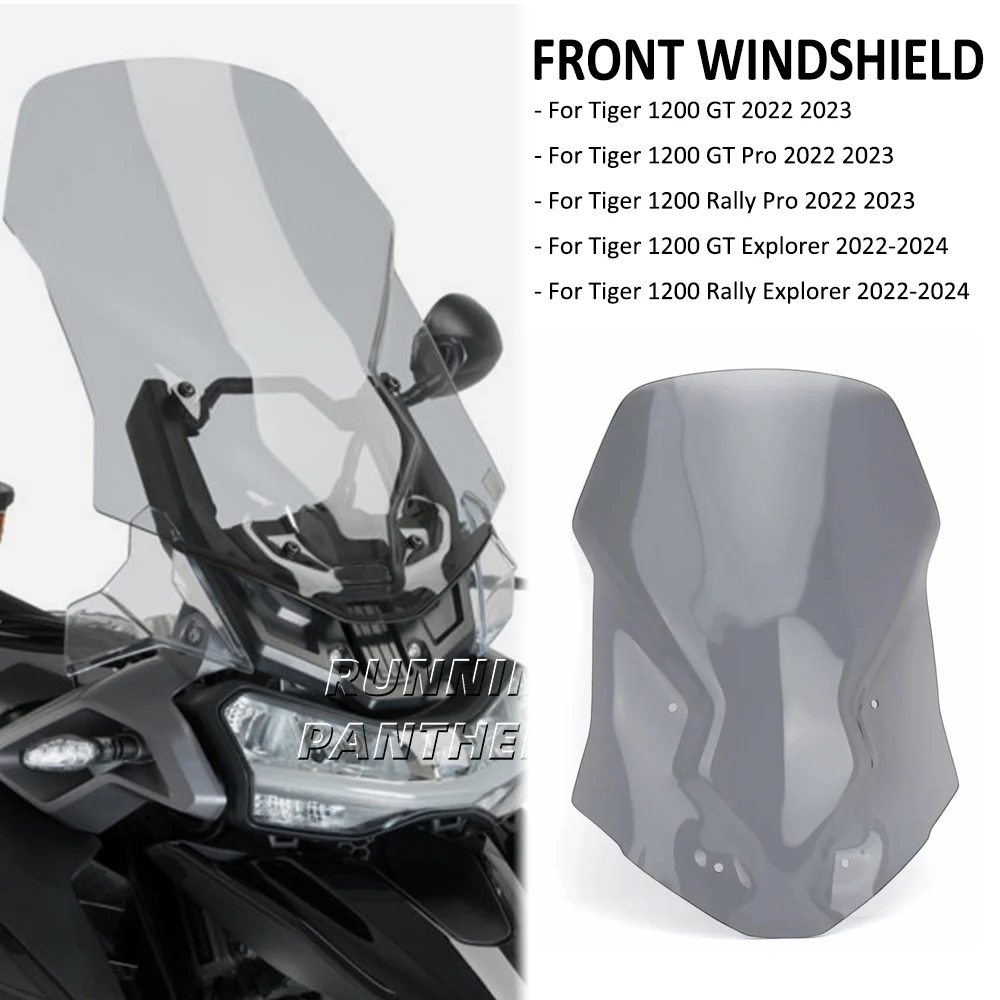 

Motorcycle Windshield Wind Shield Deflector Protector Windscreen For Tiger1200 GT Pro Tiger 1200 GT Rally Pro Explorer 2022-2024