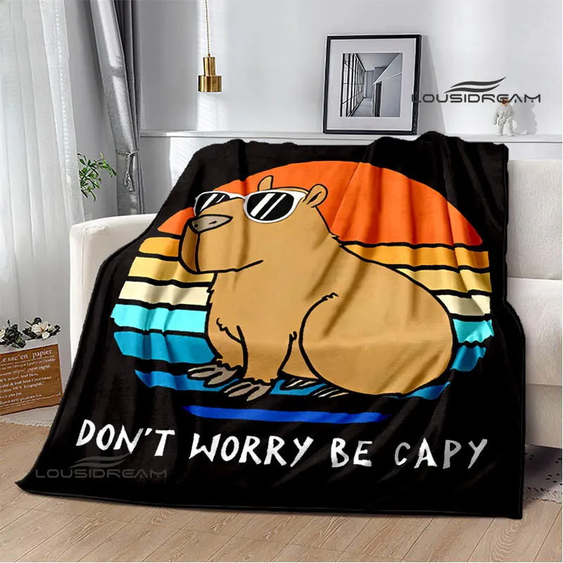 Capybara 클럽 애니메이션 담요 던지기 담요, 큐브레 카마 따뜻한 담요, 침대용 피크닉 담요, 생일 선물