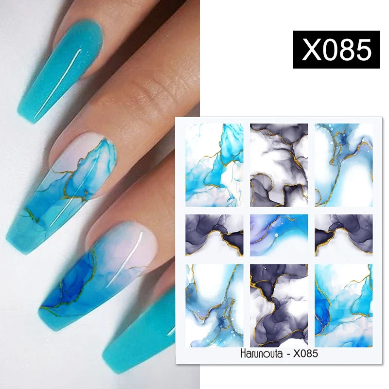 3D nagelsticker paars rood bloeiende bloemen overdracht stickers bloemenblad watermerk lijnen voor slider nail art decoratie manicure