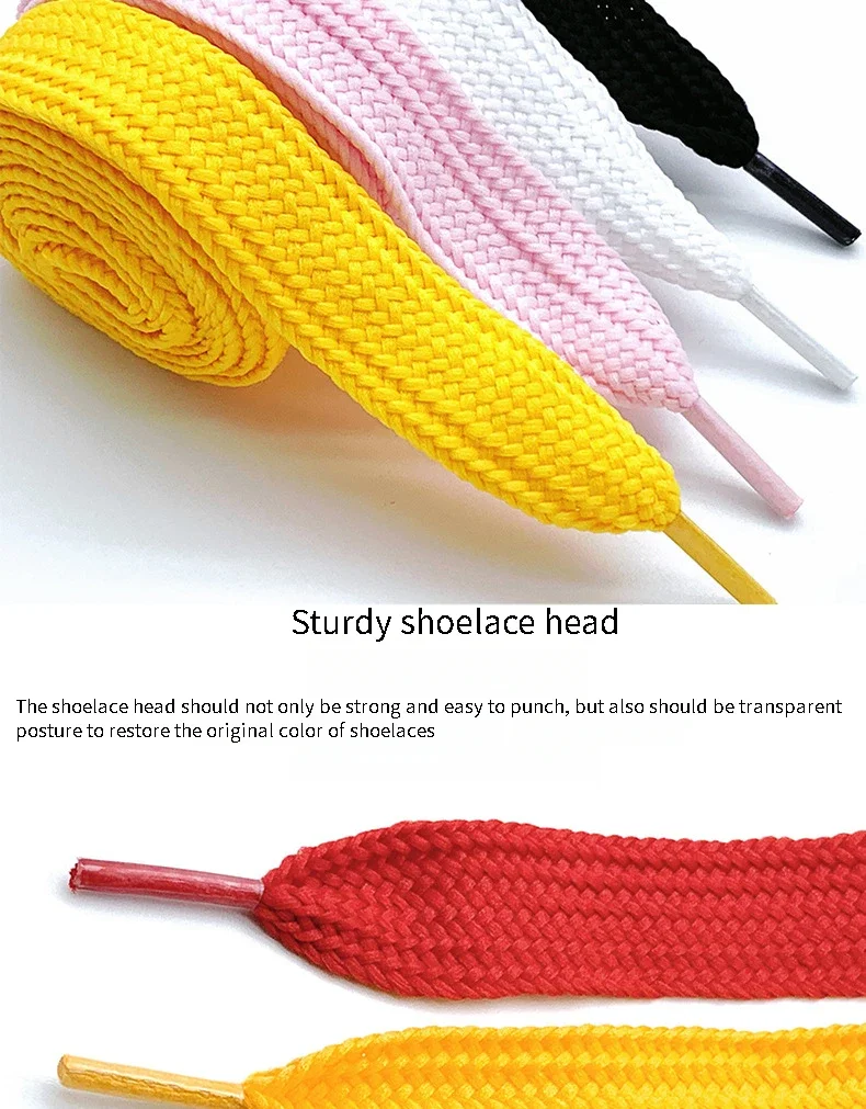 2 cm breite, flache Schnürsenkel für Freizeitschuhe, klassische Schnürsenkel, Sneakerschnürsenkel für Damen und Herren, 100/120/140/160 cm, Schuhzubehör. – Detail 4