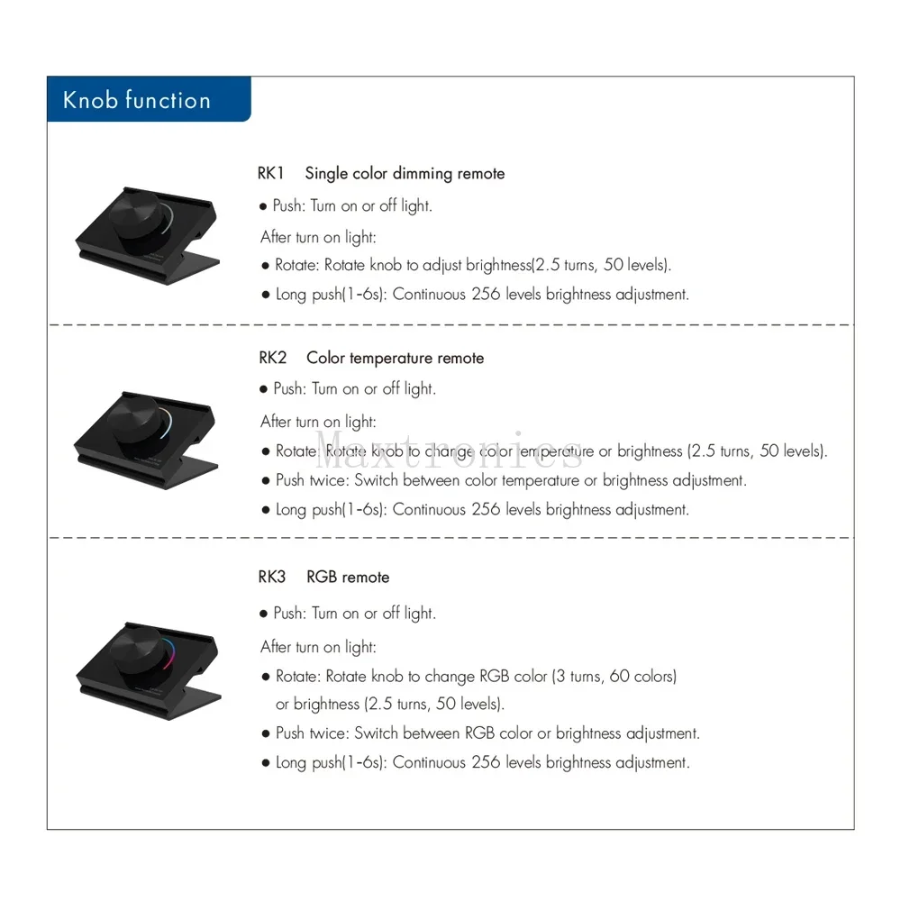 Rf-デスクトップリモコン,rk1/rk2/rk3, rf, rf,シングルカラー用調光器,rgb,デュアルカラー,新しい2.4g