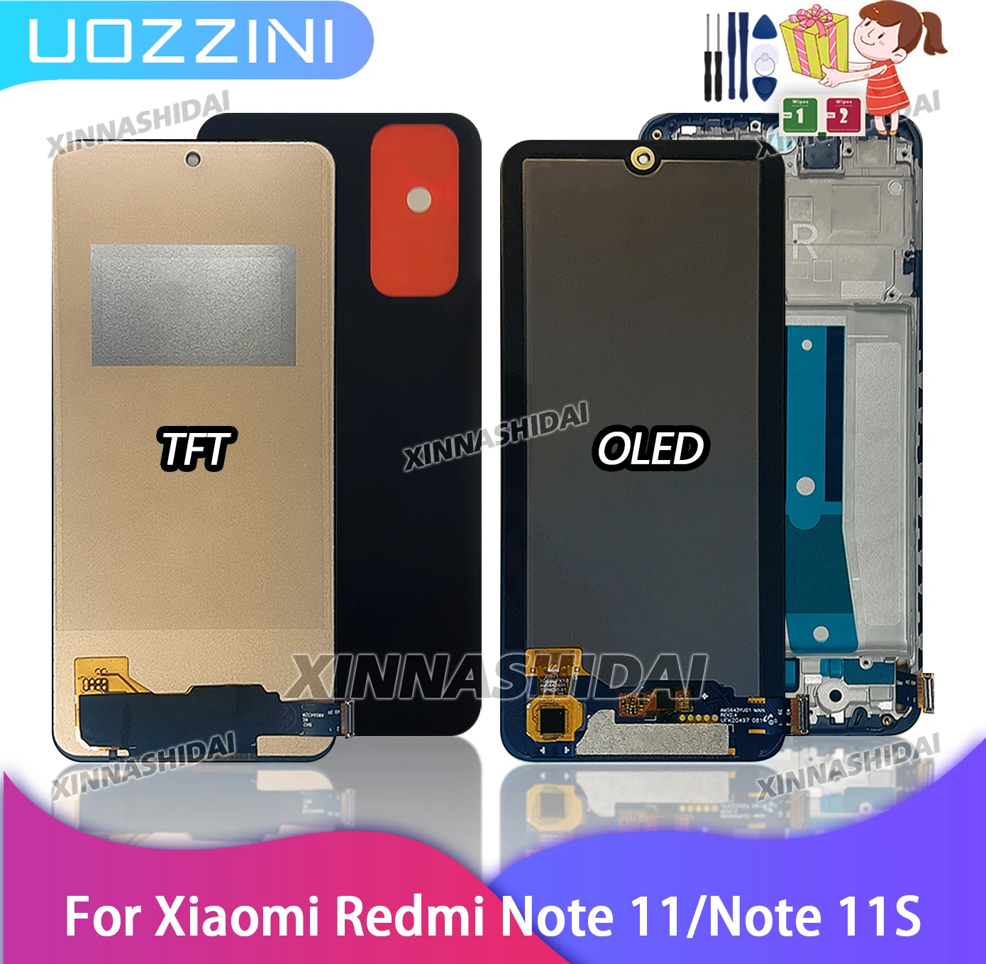 TFT/OLED 6.67'' For Xiaomi Redmi Note 11/11S Display Touch Screen Digitizer Assembly For Xiaomi Redmi Note 11/11S