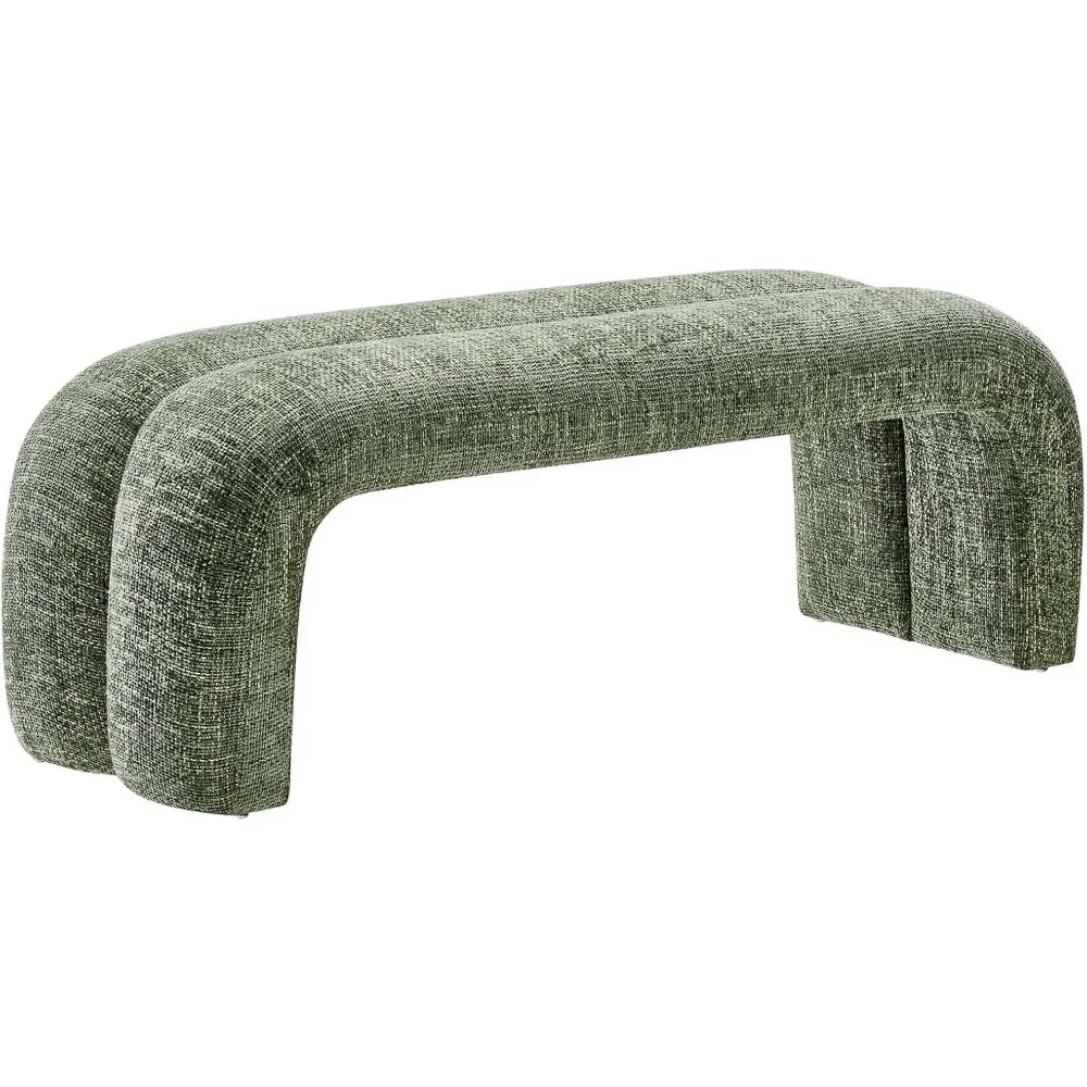 

Modern Simple Bedroom Bed Stool，Chenille Upholstered Accent Bench||