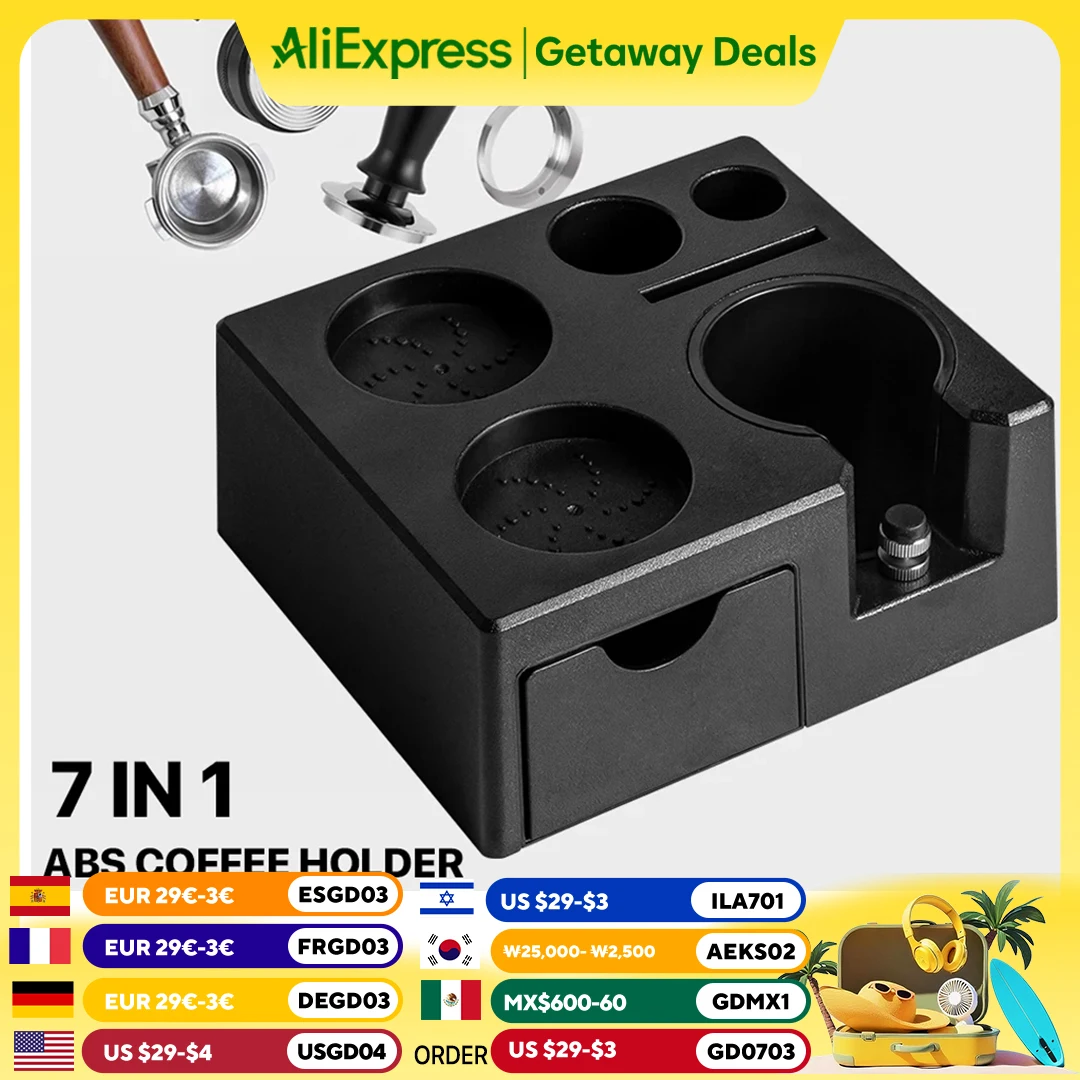 

51/53/58mm ABS Coffee Portafilter Rack Distributor Holder Espresso Tamper Mat Stand Espresso Knock Box Coffee Accessories