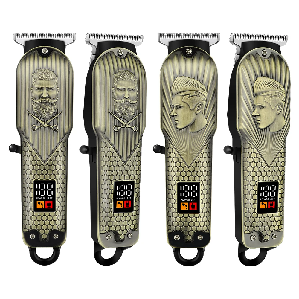 HIENA hair Trimmer LCD Display Cordless Hair Trimmer for Men USB Type-C Rechargeable Barber Clipper with 1.5-4mm Guide Combs