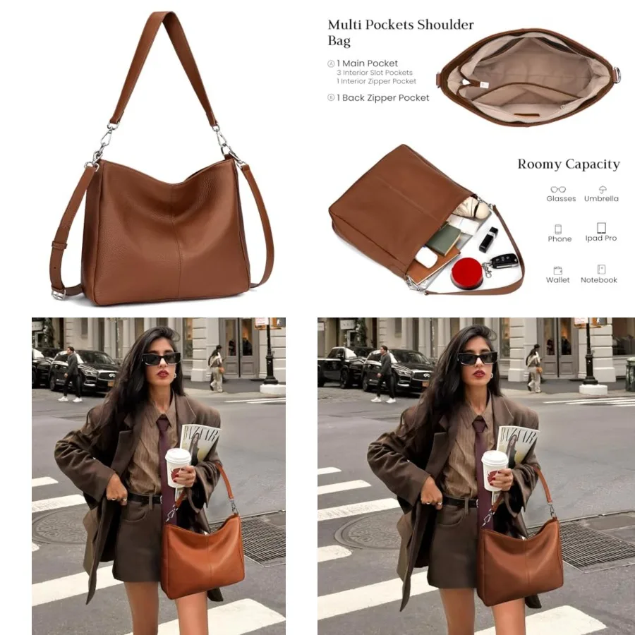 

befen Genuine Leather Hobo Bags Purses for Women, Women's Shoulder bag Handbags Crossbody Bag with 2 Shoulder Straps