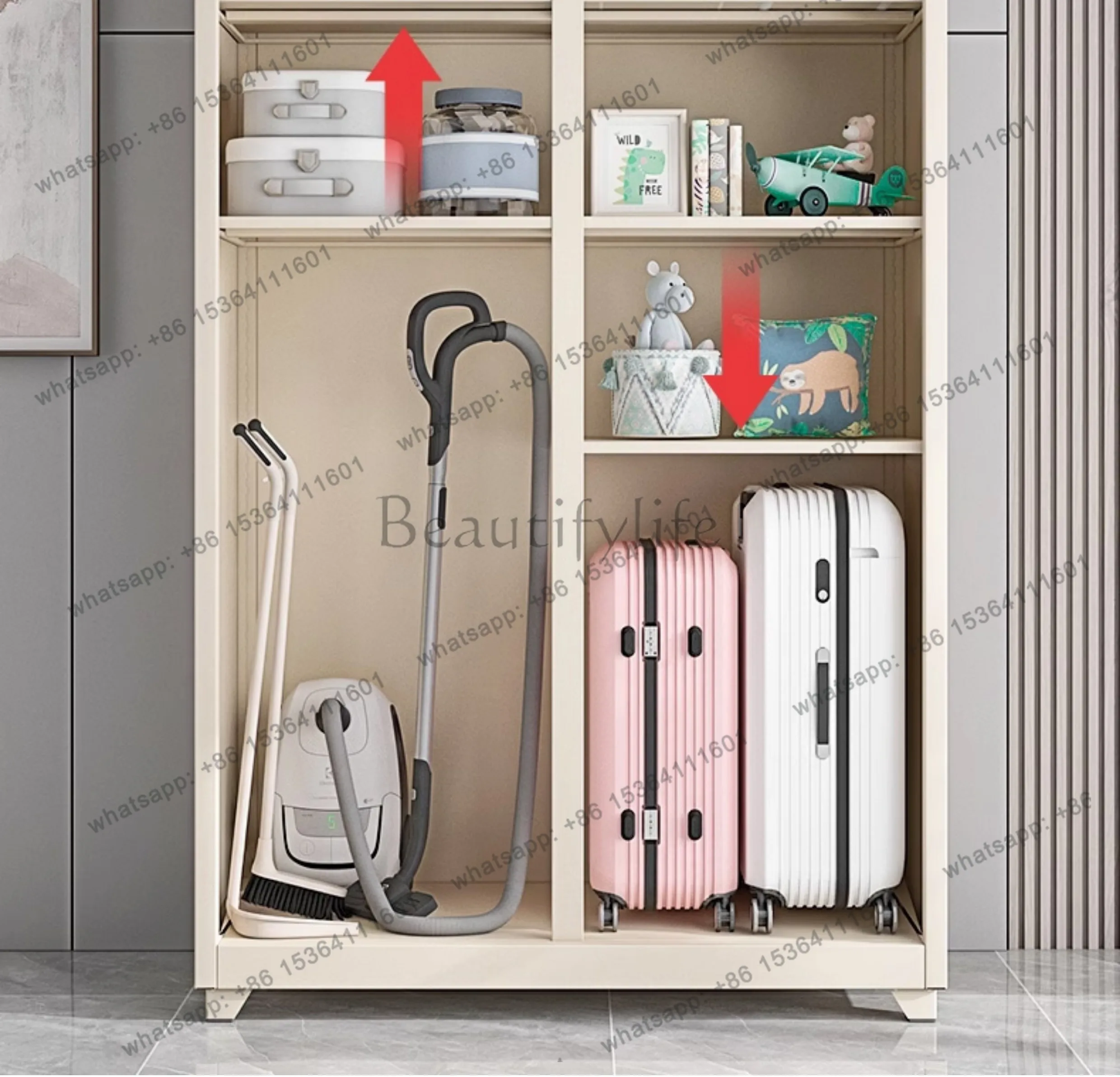 FG  Home Outdoor Sun Protection Balcony Storage Sliding Door Metal Wardrobe Outdoor Waterproof Storage Cabinet