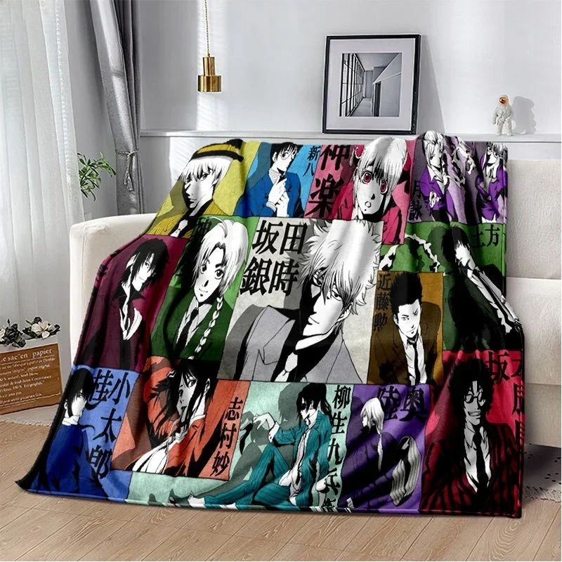 2026 Cartoon Blanket Sofa Gintoki Kagura Gintama Warm Bed Fleece Custom Nap Home Fluffy Soft Blankets King Size Microfiber Beddi
