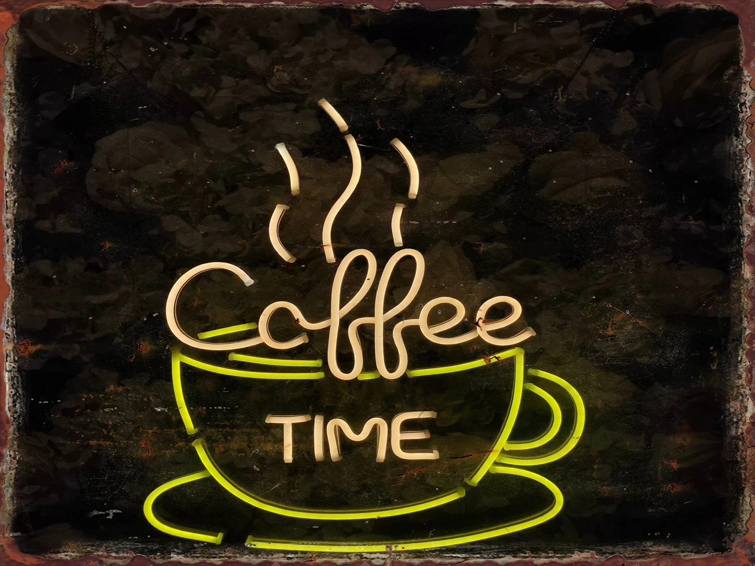 Coffee Neon Metal Tin Signs Vintage Posters Kitchen Living Room Wall Art Decoration Bedroom Office Cafe Plaques Home Accessories