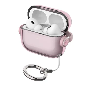 Güvenlik Kilidi Şeffaf Kapak Airpods Pro 2 Durumda Sevimli Şeker Renk Temiz kulaklık kutusu Airpods 4 3 1 2 4th telefon tutucu