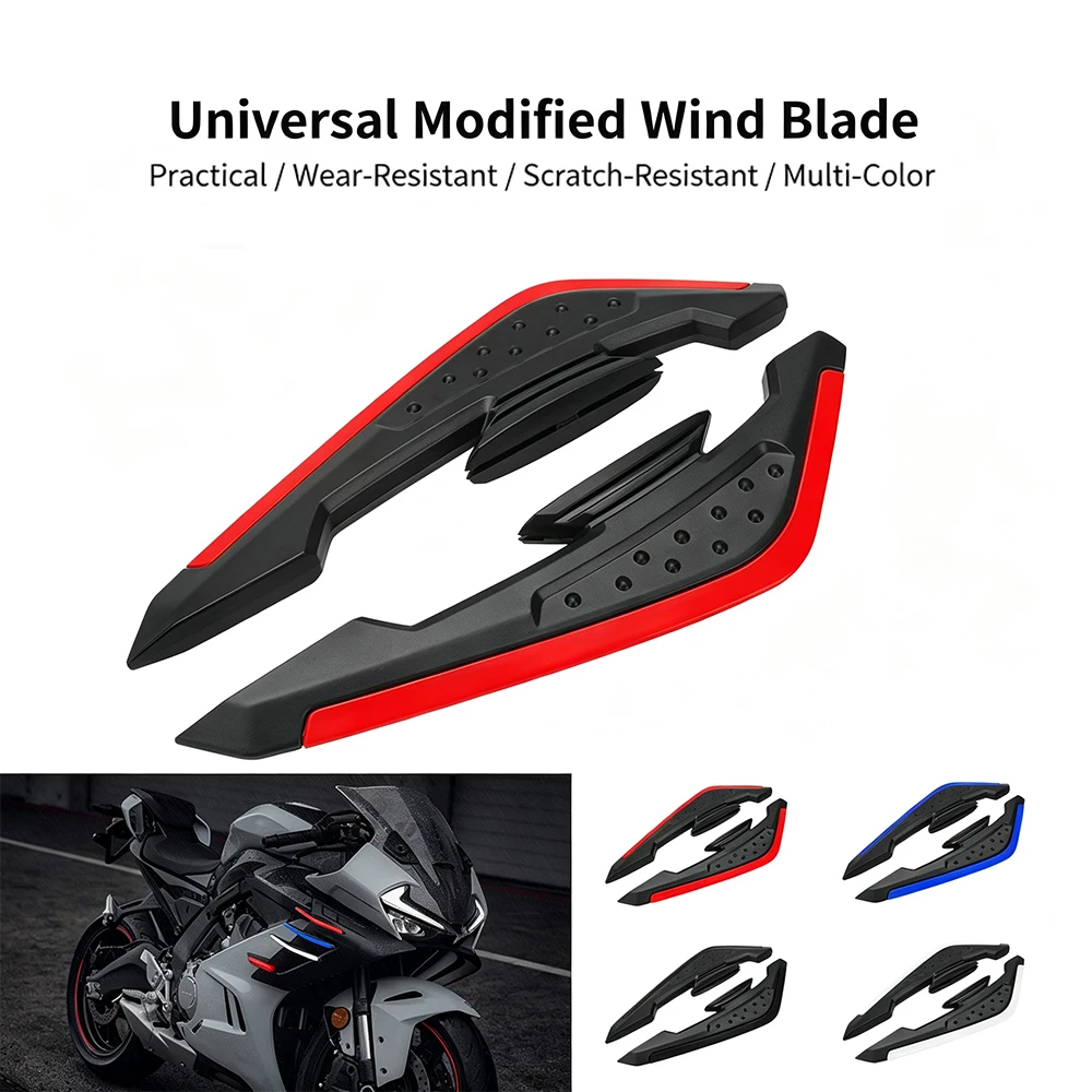 Universal Motorcycle Wind Blade Self‑Adhesive No‑Drill Side Spoiler ABS Modified Decoration For Scooter Electric Bike