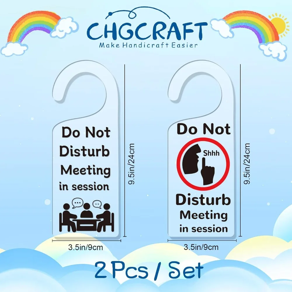 2Pack Do Not Disturb Acrylic Notice Door Hanger Sign Door Handle Hangings Handle Decorations Sign for