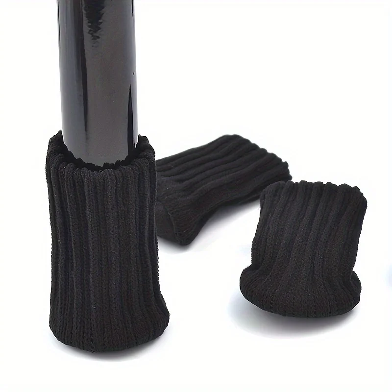 16/24pcs table and chair leg socks, noise canceling, wool high elastic floor protector pads, non-slip woven furniture leg covers