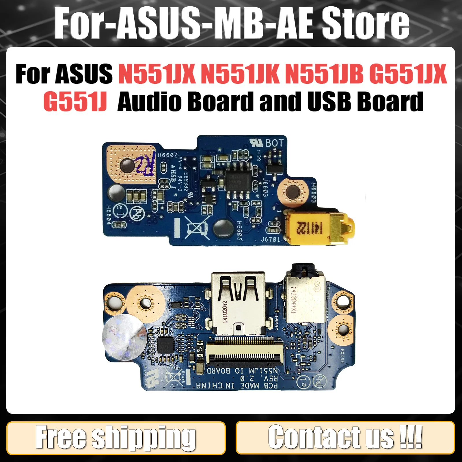 N551J For ASUS N551JX N551JK N551JB G551JX G551J G551JK Woofer Audio board and USB Board Audio Fast Ship