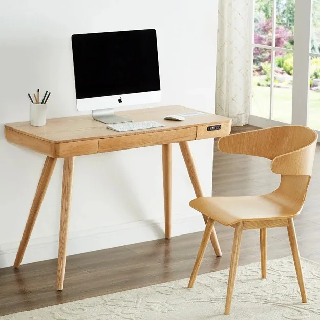 Hooqu закаленное стекло кабинет умная офисная мебель AUX динамик консольные столы беспроводная зарядка компьютер Hi-Fi музыкальный дуговой стол с